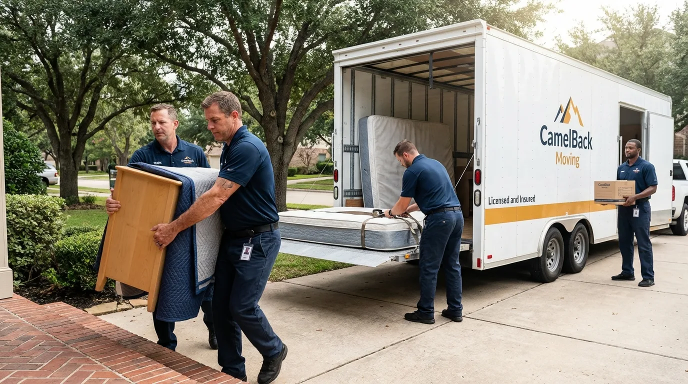 Crew loading residential truck for cross-state move from Tieton, WA