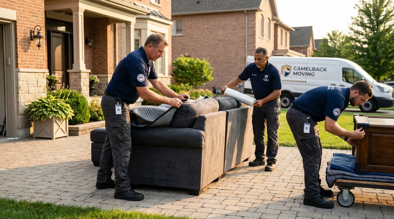 Large estate moving crew wrapping furniture in Tieton, WA